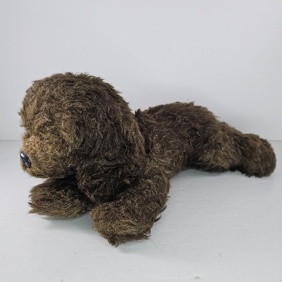 Vintage Hermann Teddy Original Plush Dog With Red Collar Brown Stuffed Animal - Picture 5 of 9
